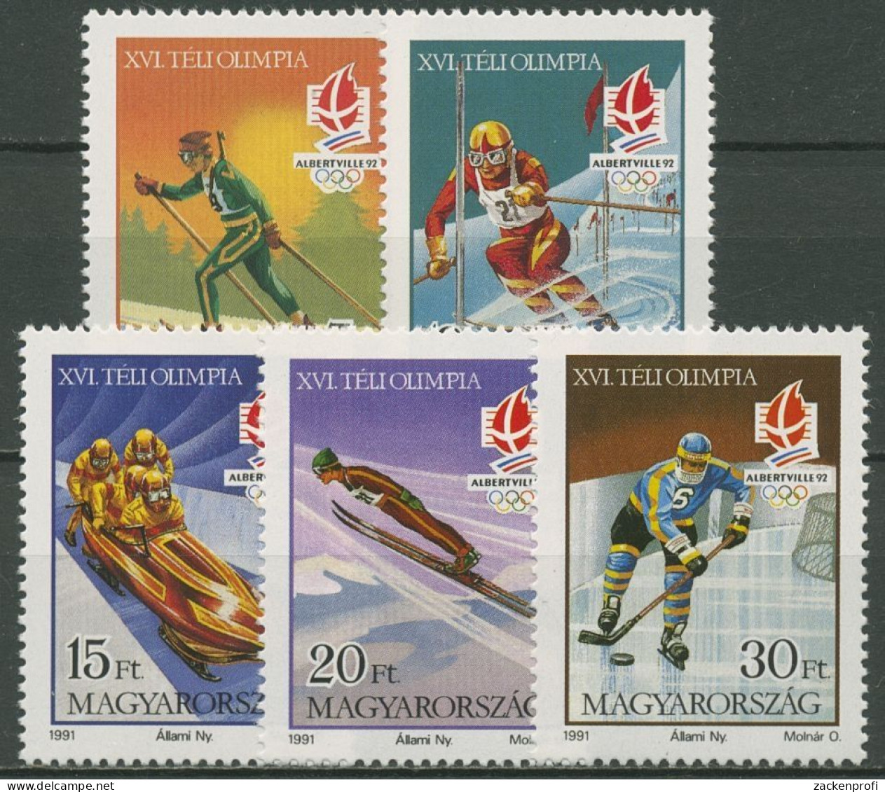 Ungarn 1991 Olympische Winterspiele Albertville 4175/79 A Postfrisch - Nuevos