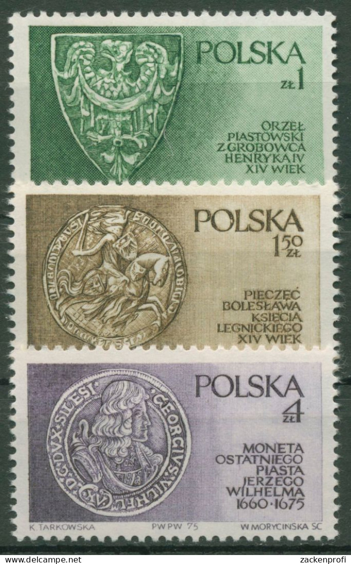 Polen 1975 Piasten-Dynastie In Schlesien Siegel Münze 2416/18 Postfrisch - Nuovi