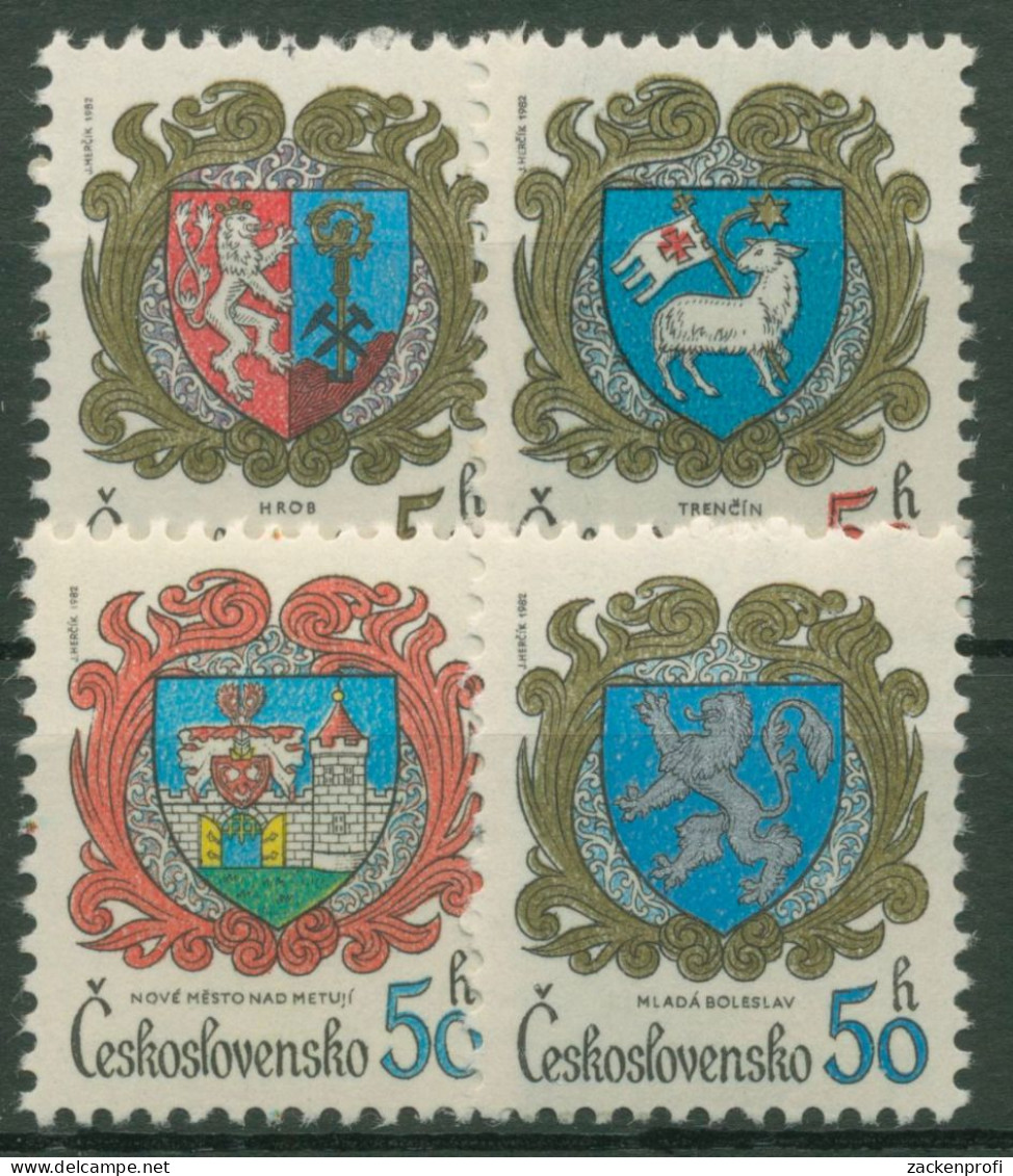 Tschechoslowakei 1982 Wappen Stadtwappen 2651/54 Postfrisch - Neufs