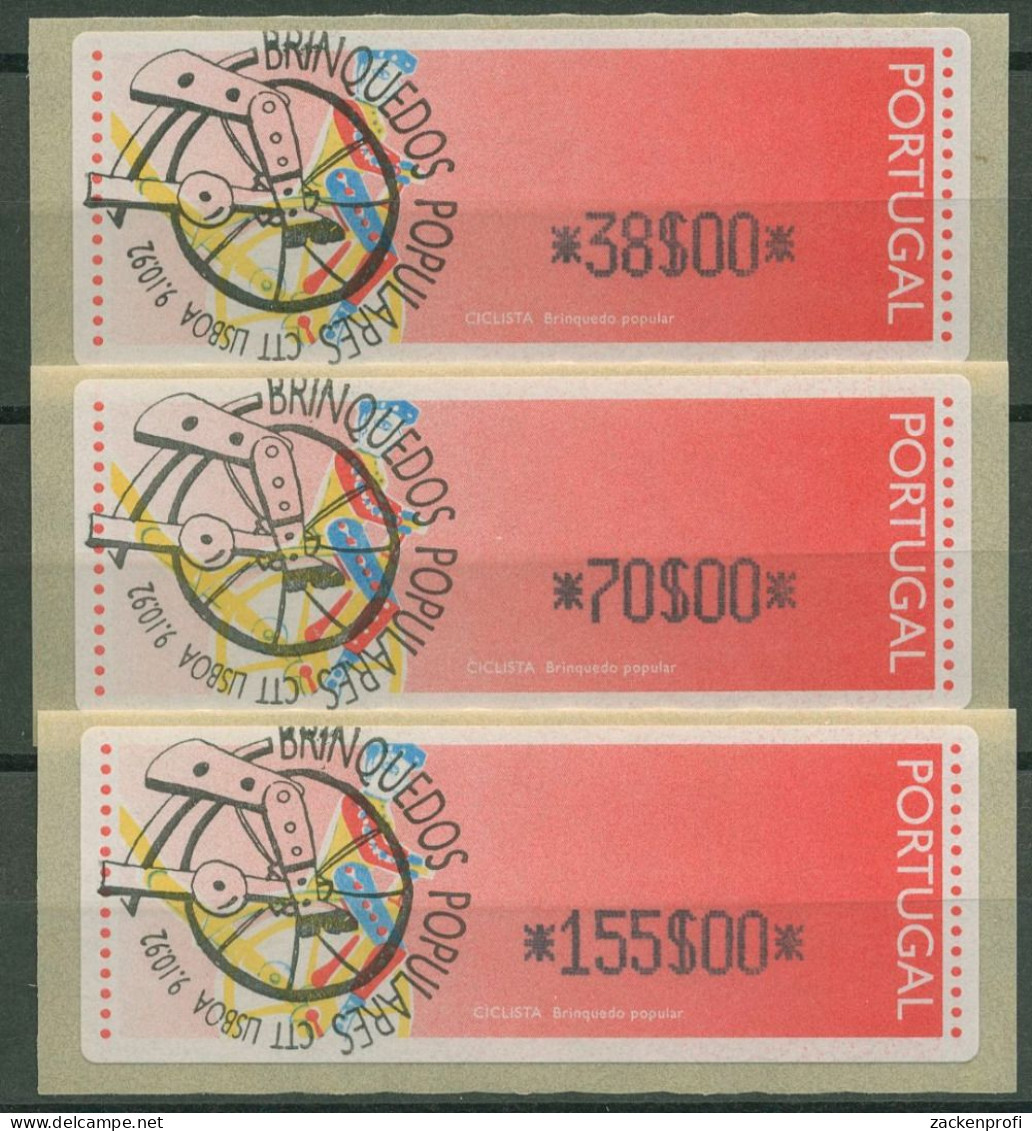 Portugal ATM 1992 Spielzeuge Tasten- Satz 3 Werte 38/70/155 ATM 6 S2 Gestempelt - Vignette [ATM]
