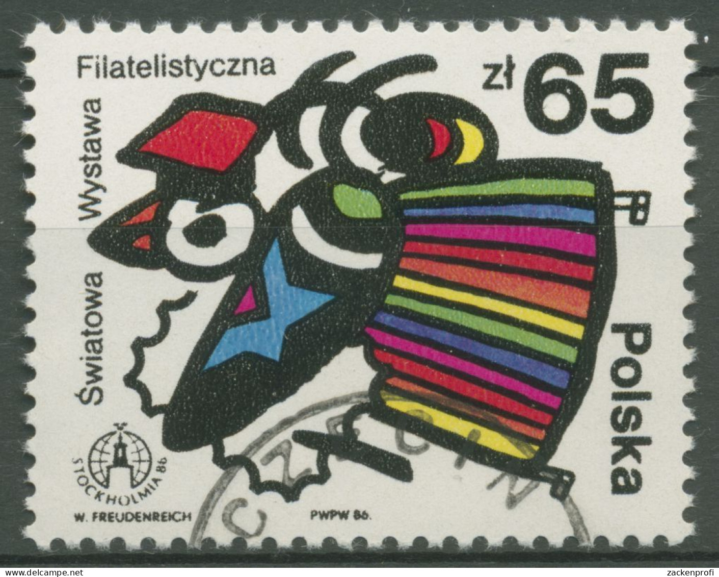Polen 1986 Briefmarkenausstellung STOCKHOLMIA Brieftaube 3048 Gestempelt - Gebruikt