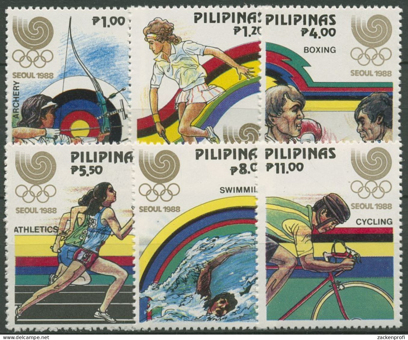 Philippinen 1988 Olympische Sommerspiele Seoul 1884/89 A Postfrisch - Philippines