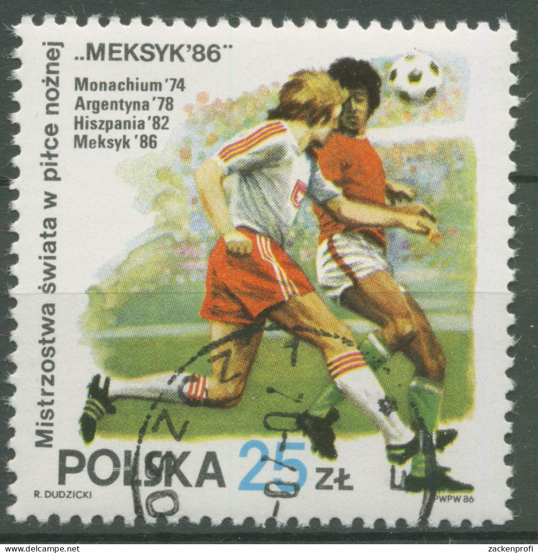 Polen 1986 Fußball-WM Mexiko 3028 Gestempelt - Gebruikt