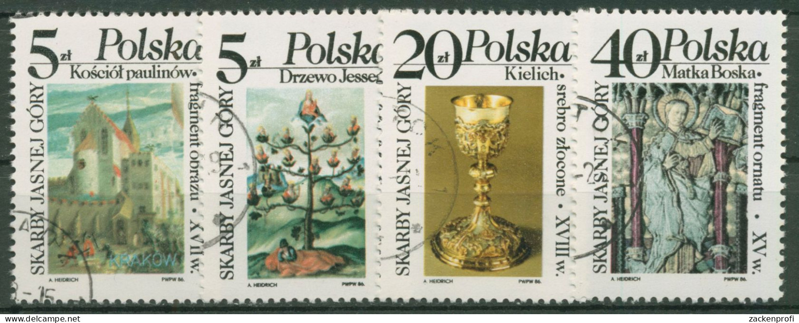 Polen 1986 Mariä Himmelfahrt Klosterschätze 3038/41 Gestempelt - Used Stamps