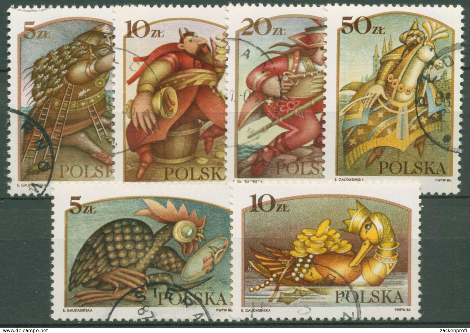 Polen 1986 Sagen Sagengestalten 3052/57 Gestempelt - Used Stamps