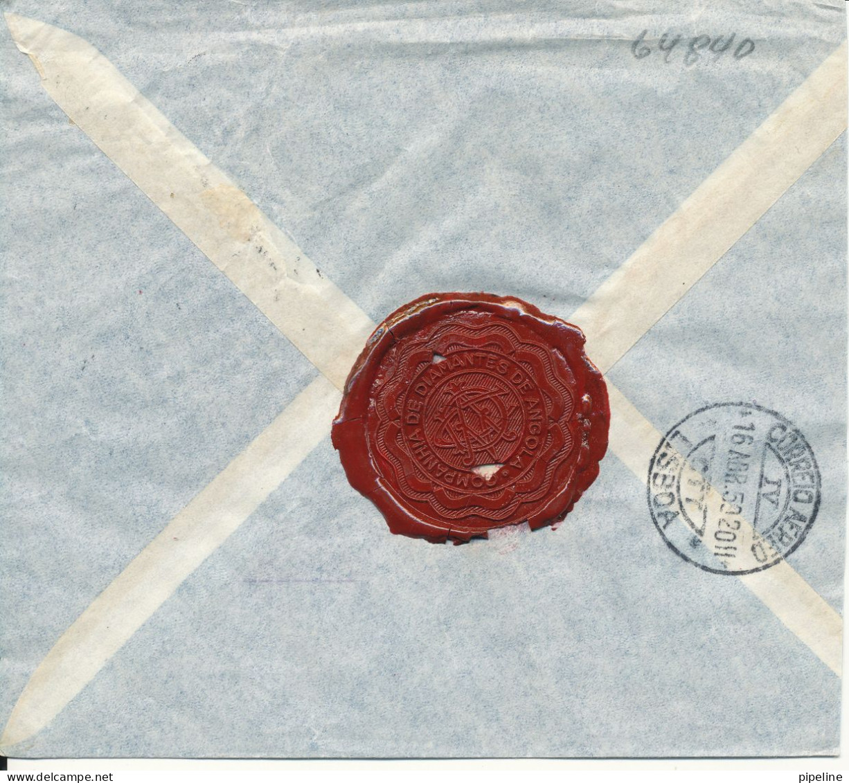 Portugal Registered Cover Sent Air Mail To Denmark 16-4-1959 Sealed On The Backside - Cartas & Documentos