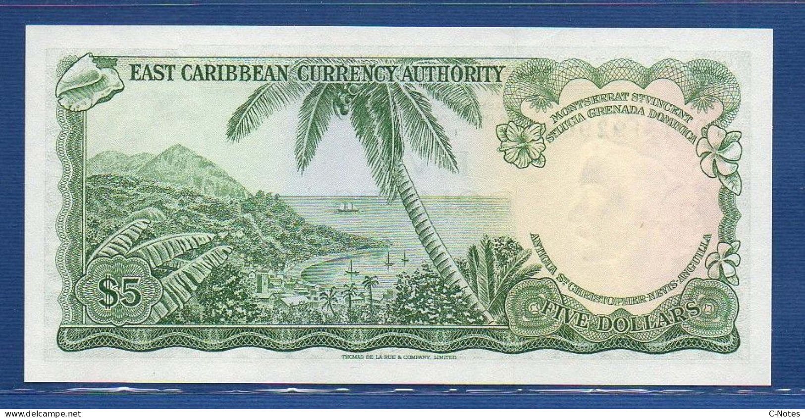 EAST CARIBBEAN STATES - Grenada - P.14k – 5 Dollars ND (1965) UNC, S/n D14 192968 - Caribes Orientales