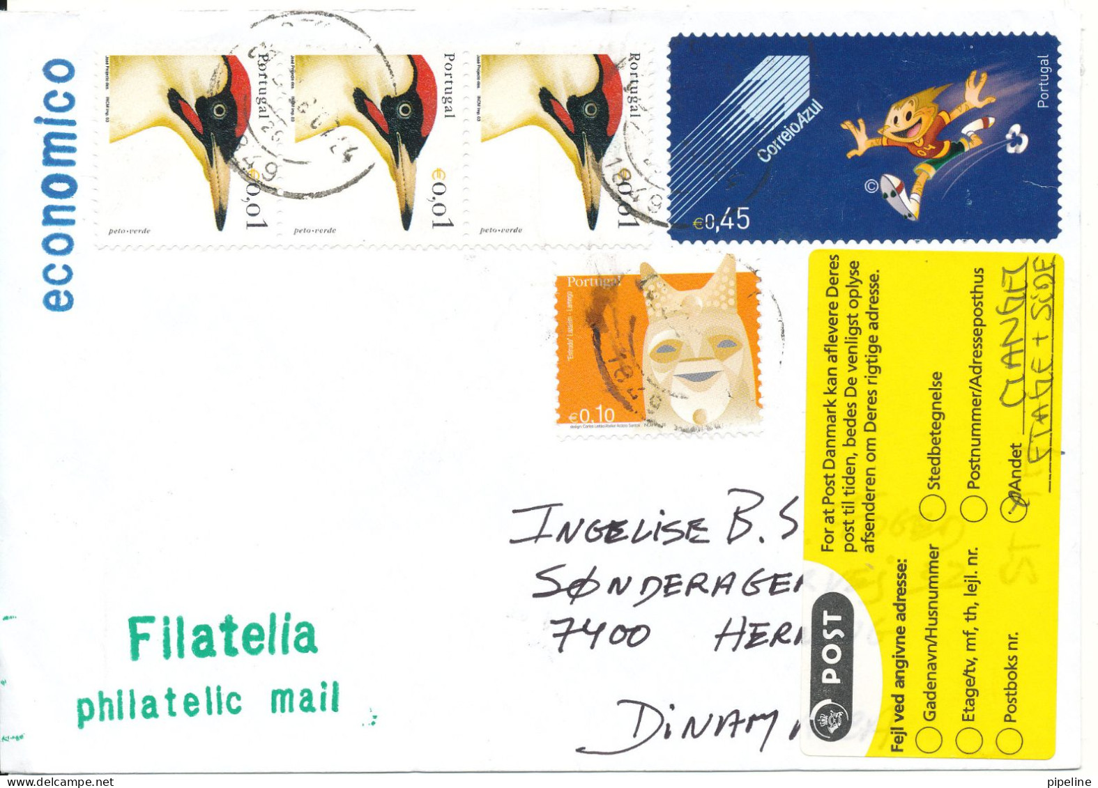 Portugal Cover Sent To Denmark 12-6-2007 Topic Stamps - Cartas & Documentos