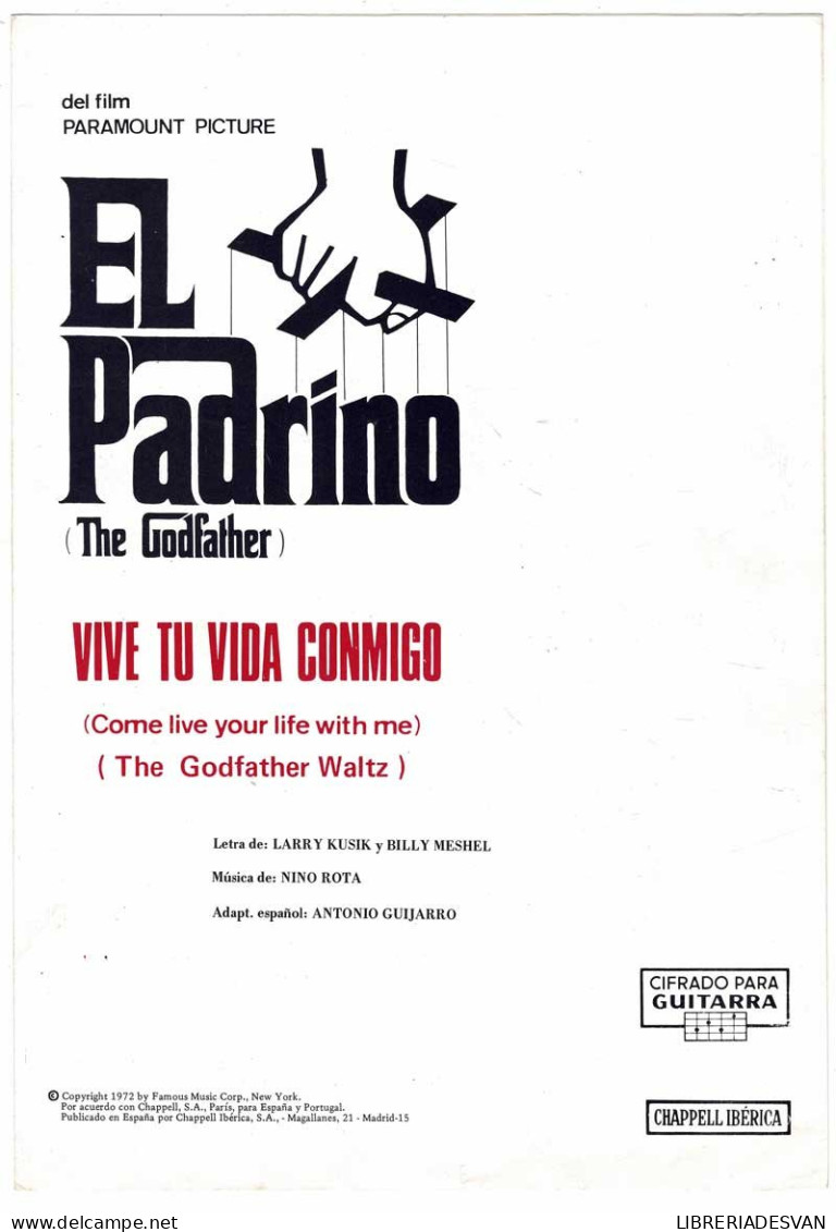 Cancionero El Padrino (The Goodfather). Vive Tu Vida Conmigo (Come Live Your Life With Me) - Other & Unclassified