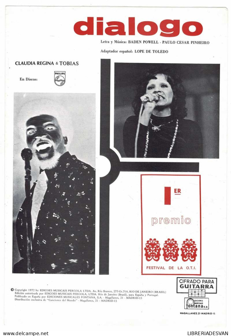 Cancionero Diálogo De Claudia Regina & Tobías. Baden Powell - Other & Unclassified