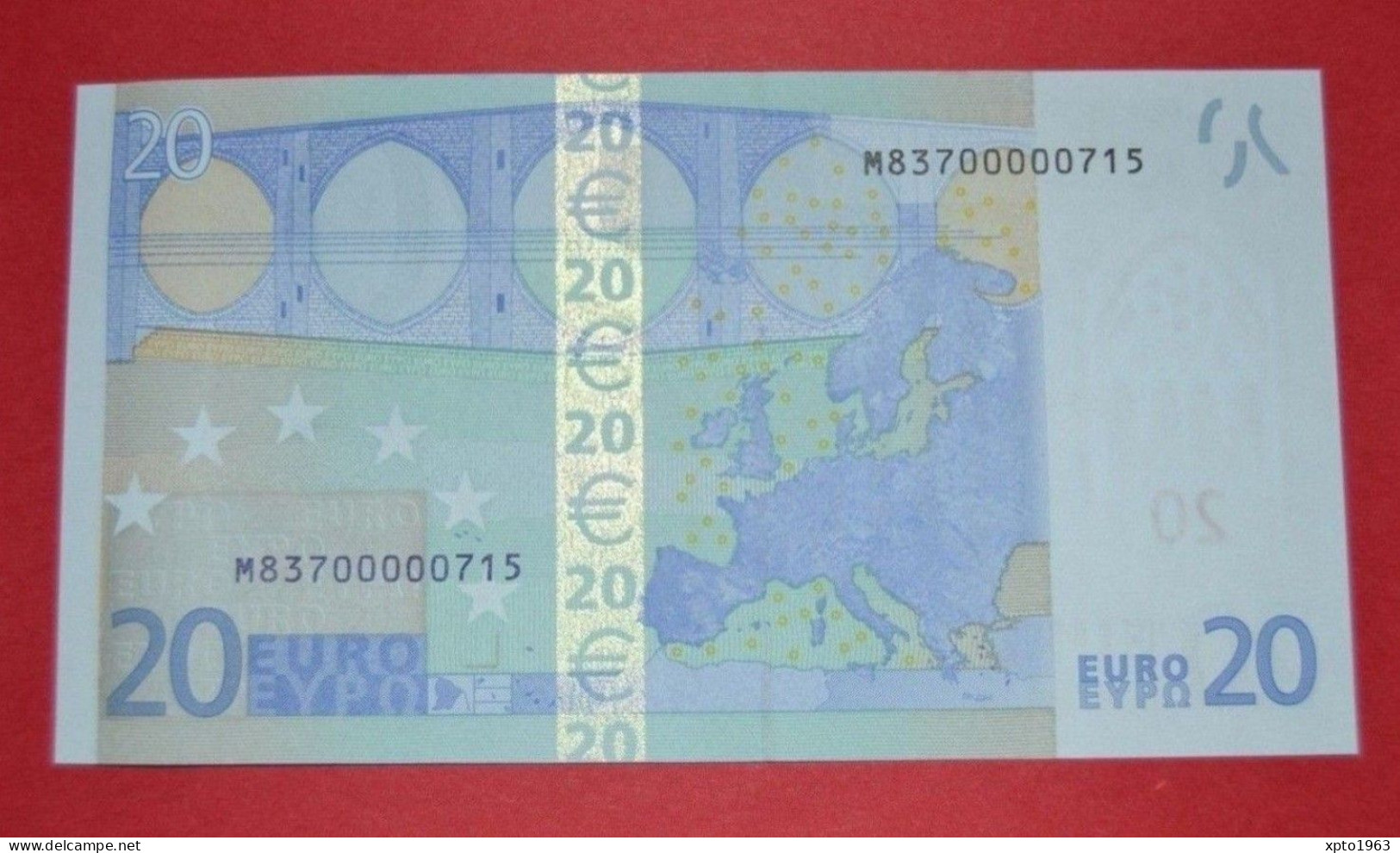 20 EURO PORTUGAL - U018F5 - NICE Serial Number - M83700000715 / Perfect UNC - 20 Euro