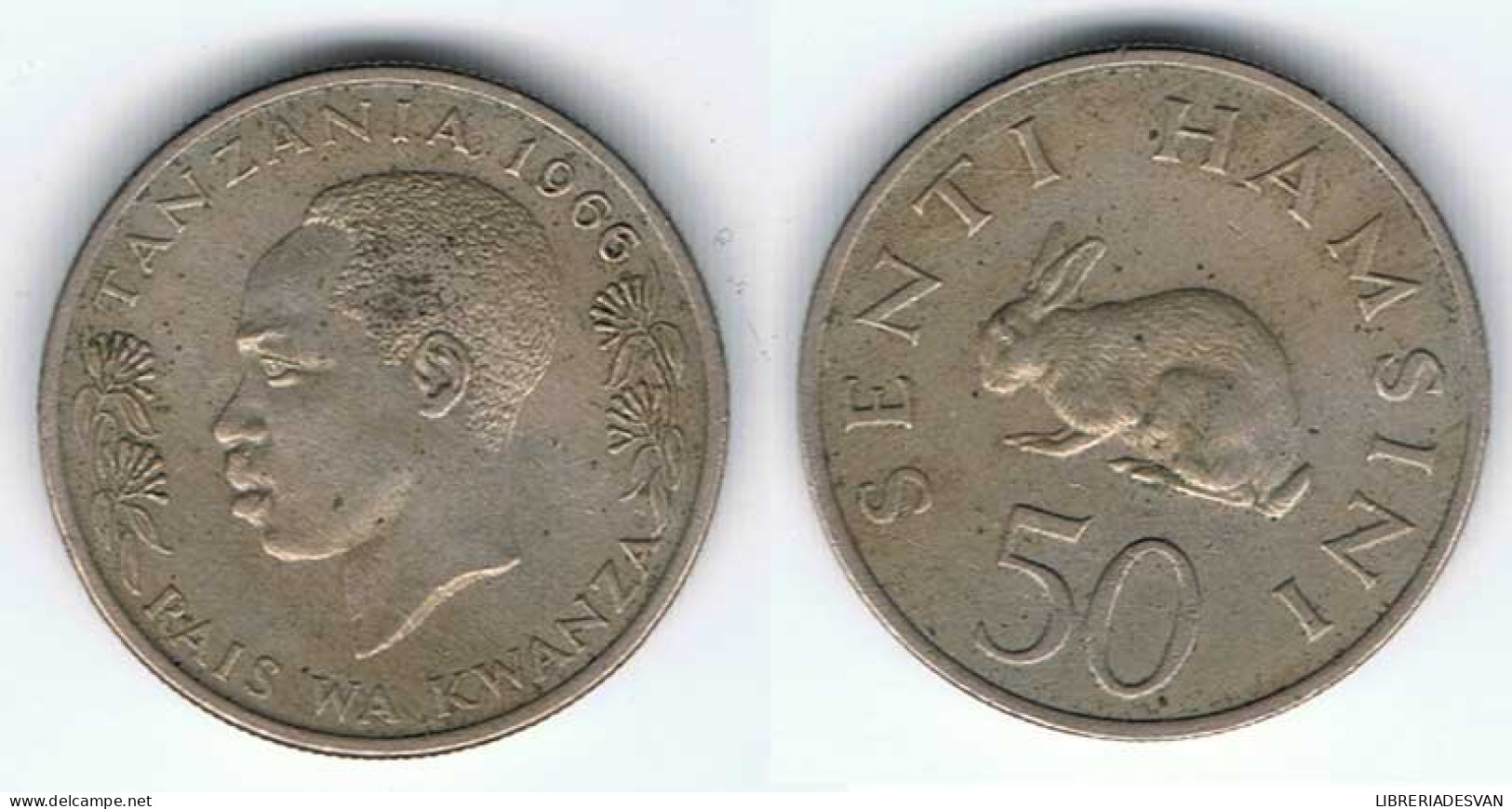 Moneda De Tanzania. 50 Senti 1966 - Unclassified