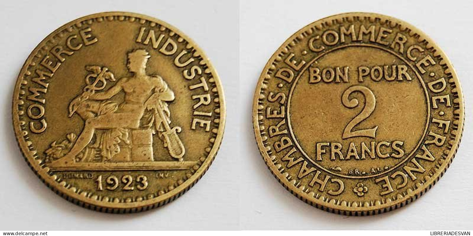 Moneda Cámara De Comercio De Francia 2 Francos 1923 KM877 - Zonder Classificatie