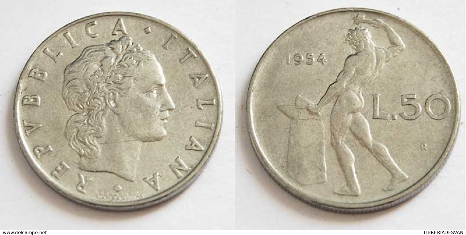 Moneda Italia 50 Liras 1954 - Ohne Zuordnung