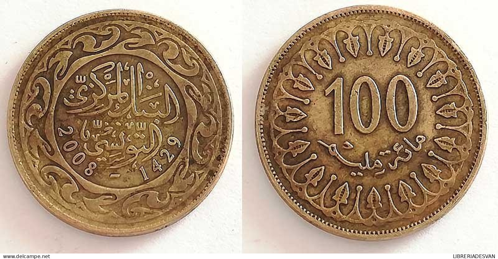 Moneda Túnez 100 Millimes 2008 - Zonder Classificatie