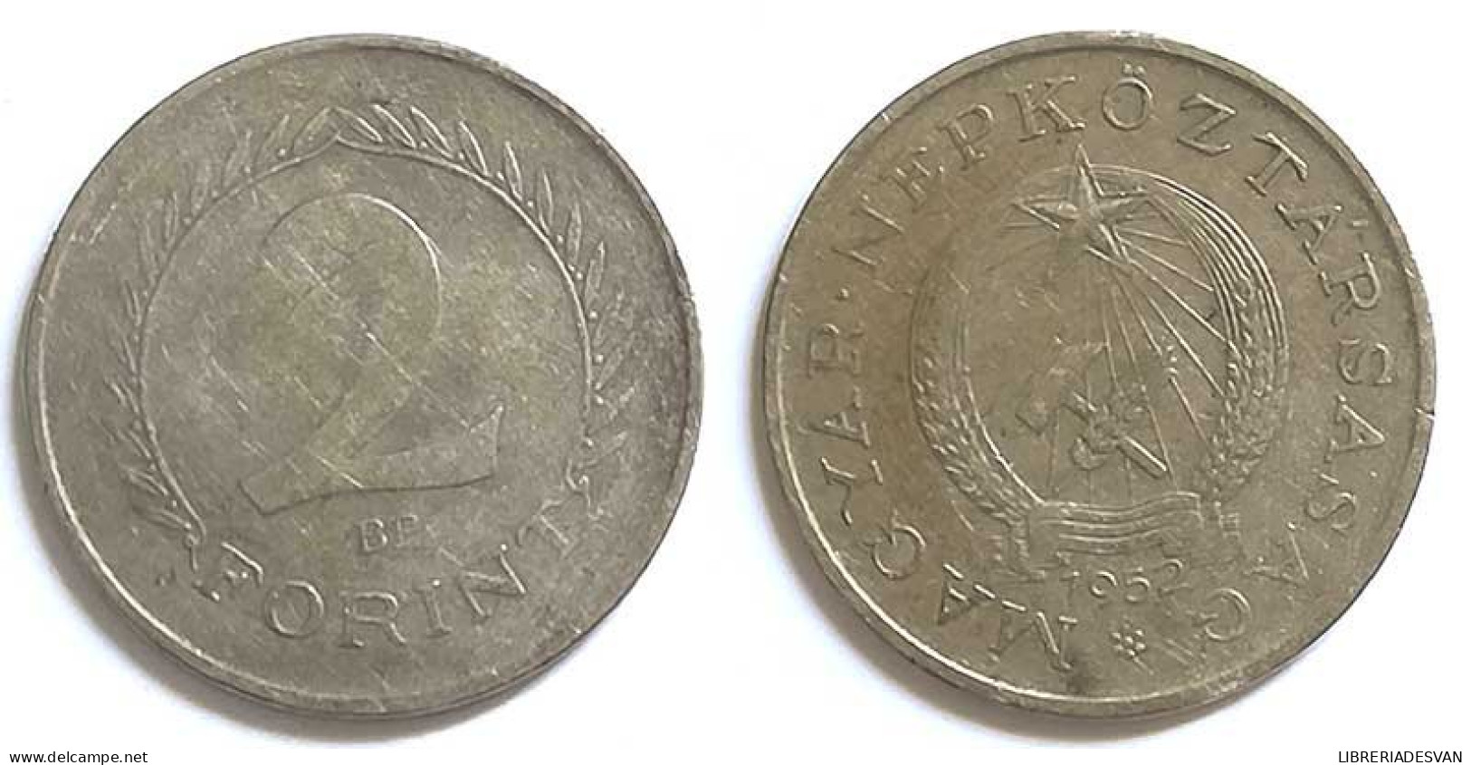 Moneda R. P. Hungría. 2 Forint 1952 - Non Classés