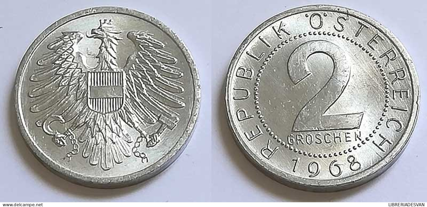 Moneda Austria 2 Groschen 1968 - Unclassified