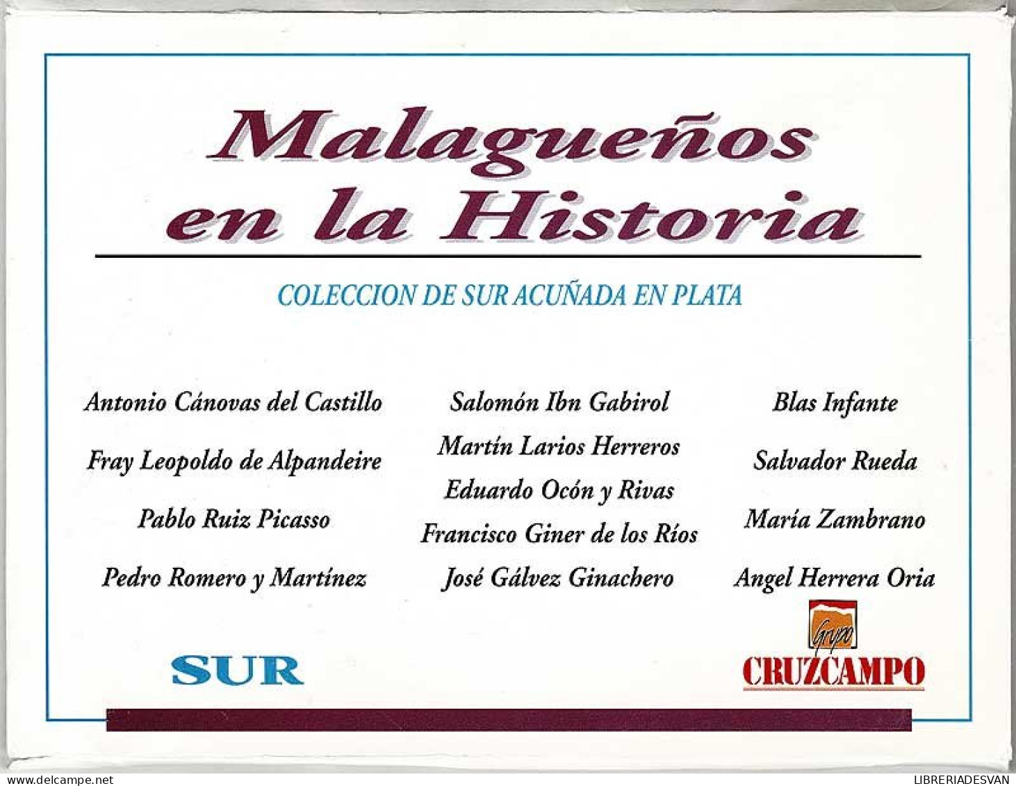 Malagueños En La Historia. Colección De 13 Medallas Acuñadas En Plata De Ley - Unclassified