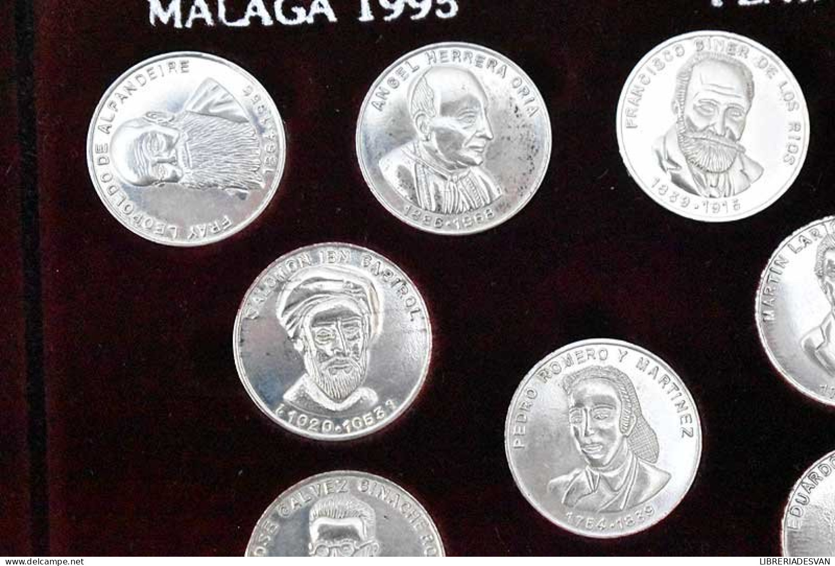 Malagueños en la Historia. Colección de 13 medallas acuñadas en Plata de Ley