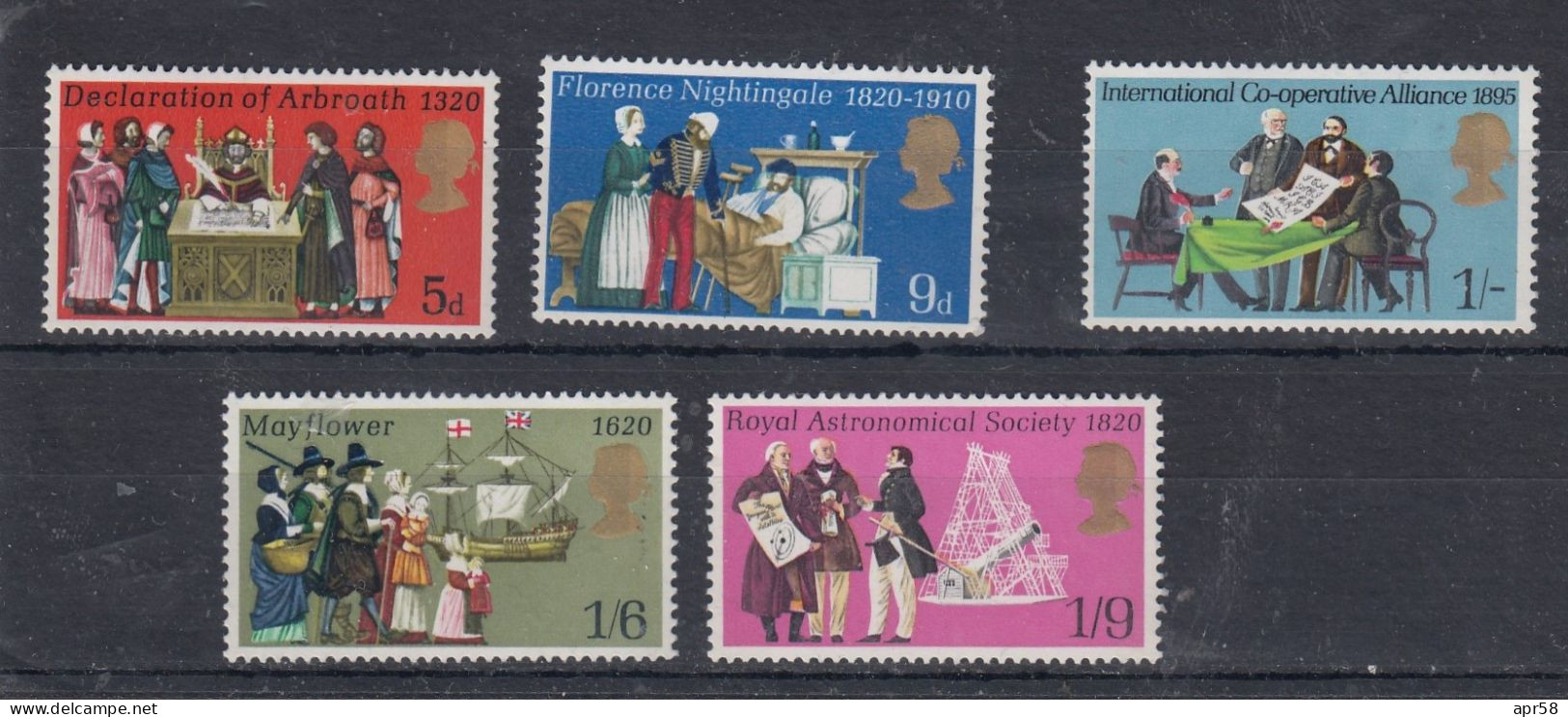 1970 Sg 819-820-821-822-823 - Unused Stamps