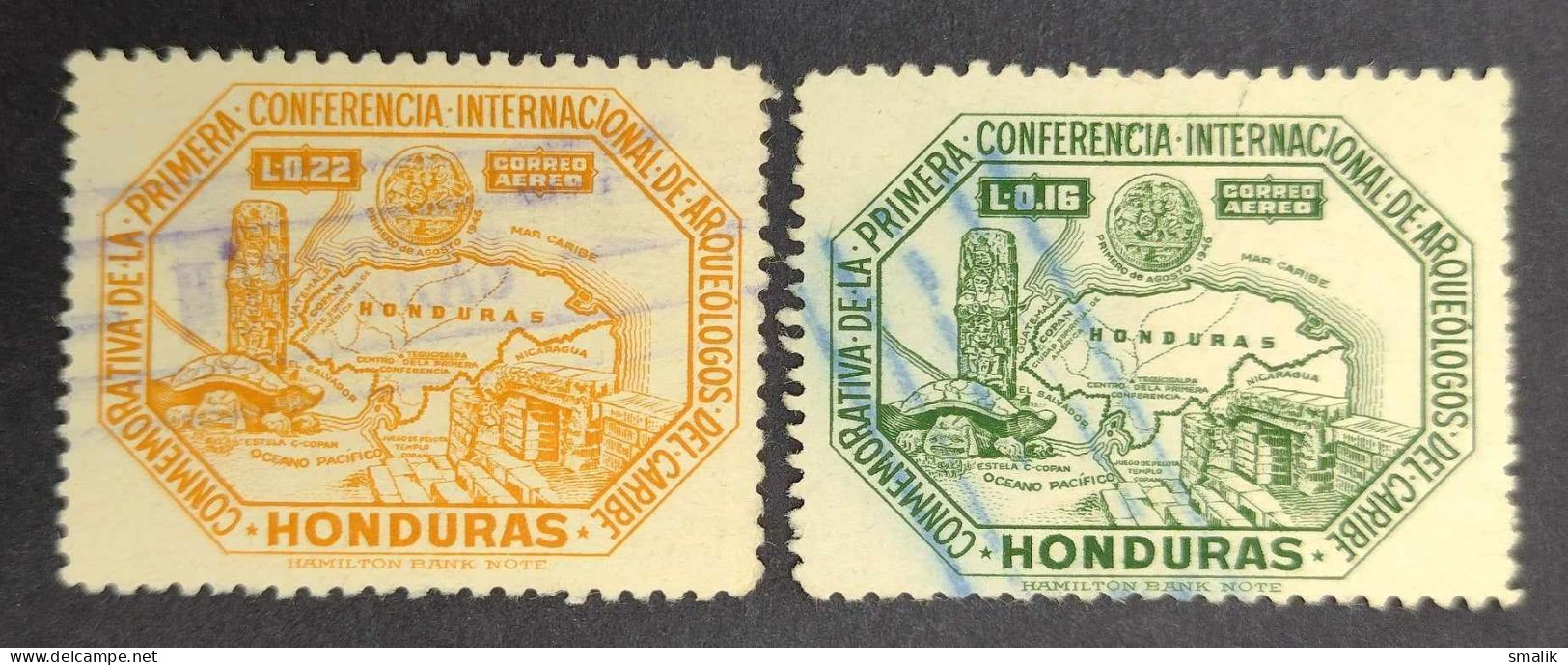 HONDURAS 1947 - Archaeological Congress, Map, 2 Stamps Fine Used - Honduras
