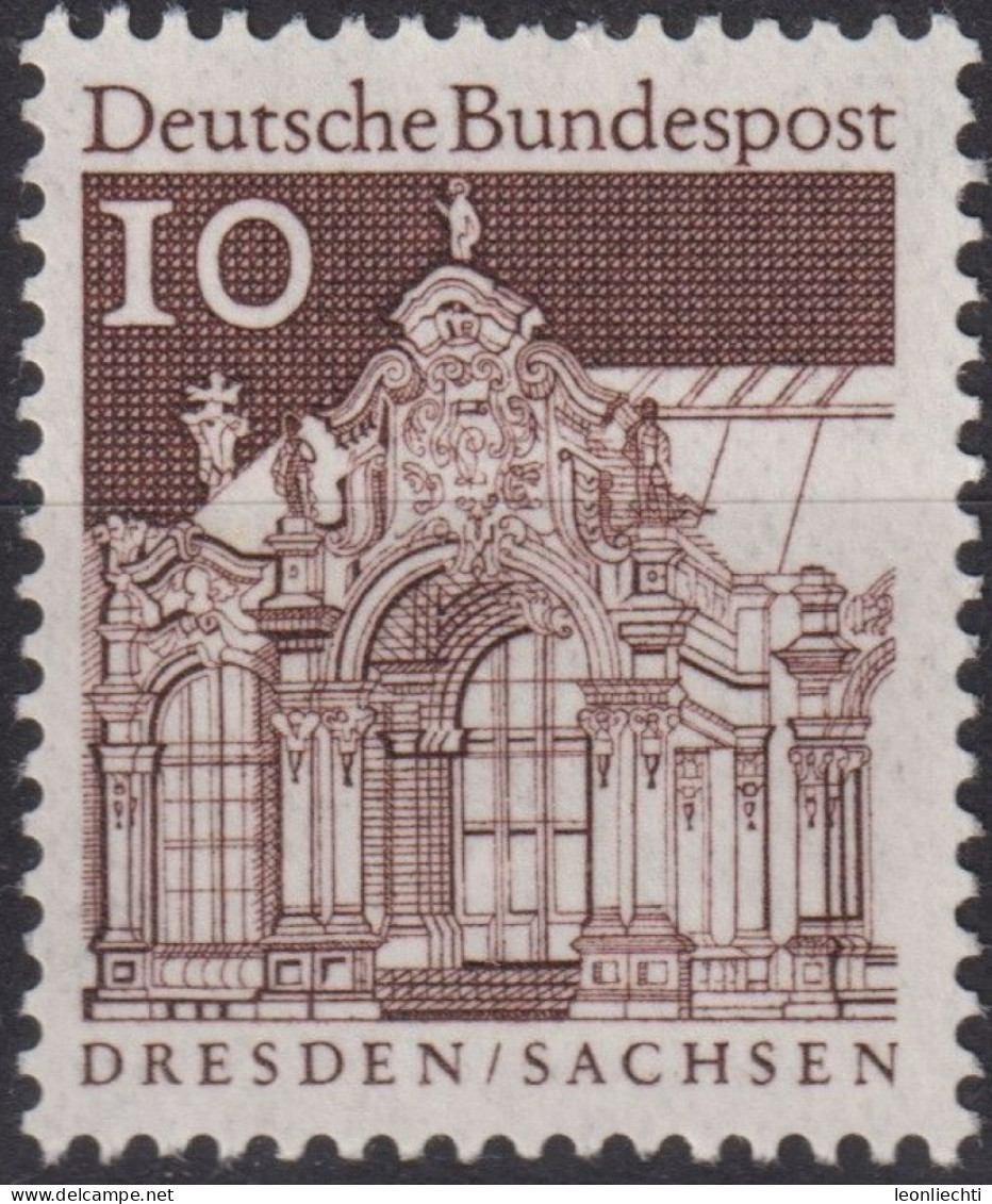 1967 Deutschland > BRD, ** Mi:DE 490, Sn:DE 937, Yt:DE 391, Dresden / Sachsen - Iglesias Y Catedrales