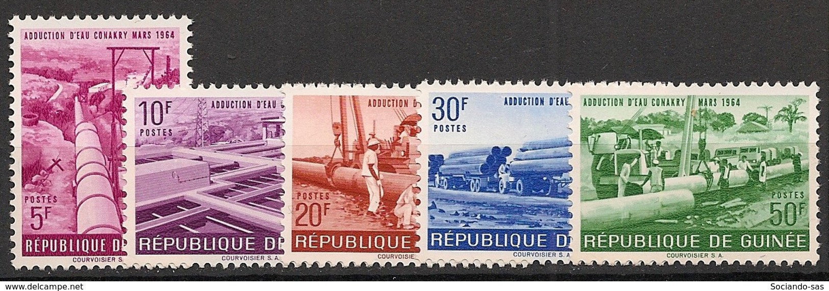 GUINEE - 1964 - N°YT. 190 à 194 - Adduction D'eau - Neuf Luxe ** / MNH / Postfrisch - Guinée (1958-...)