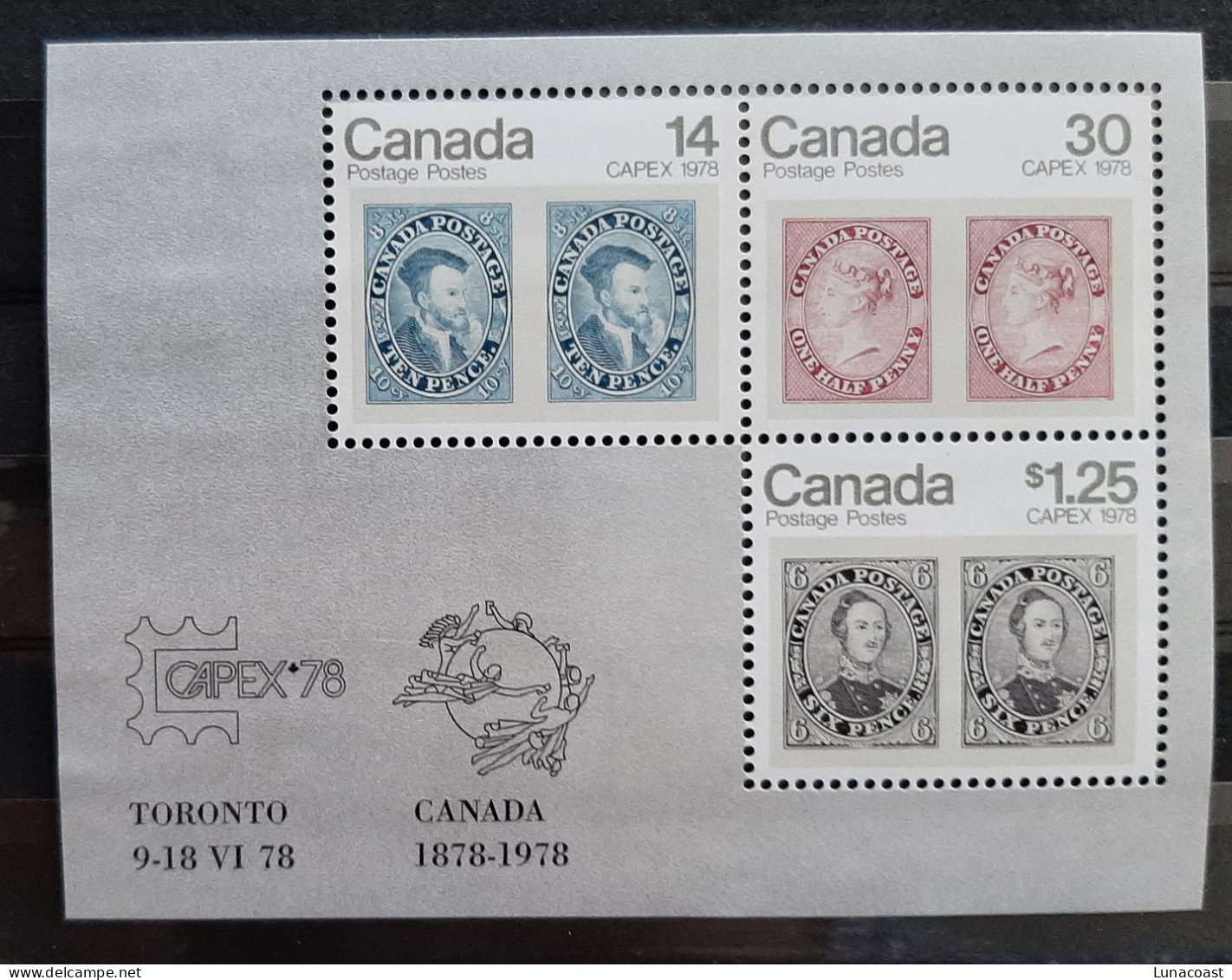 Canada 1978 MNH Sc #756a**   1.69$ Souvenir Sheet Of 3, Capex "78 - Neufs