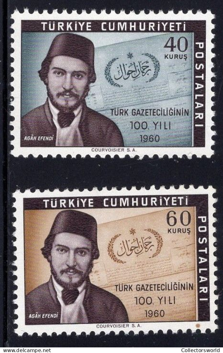 Turkey Serie 2v 1960 100 Years Turkish Press MNH - Neufs