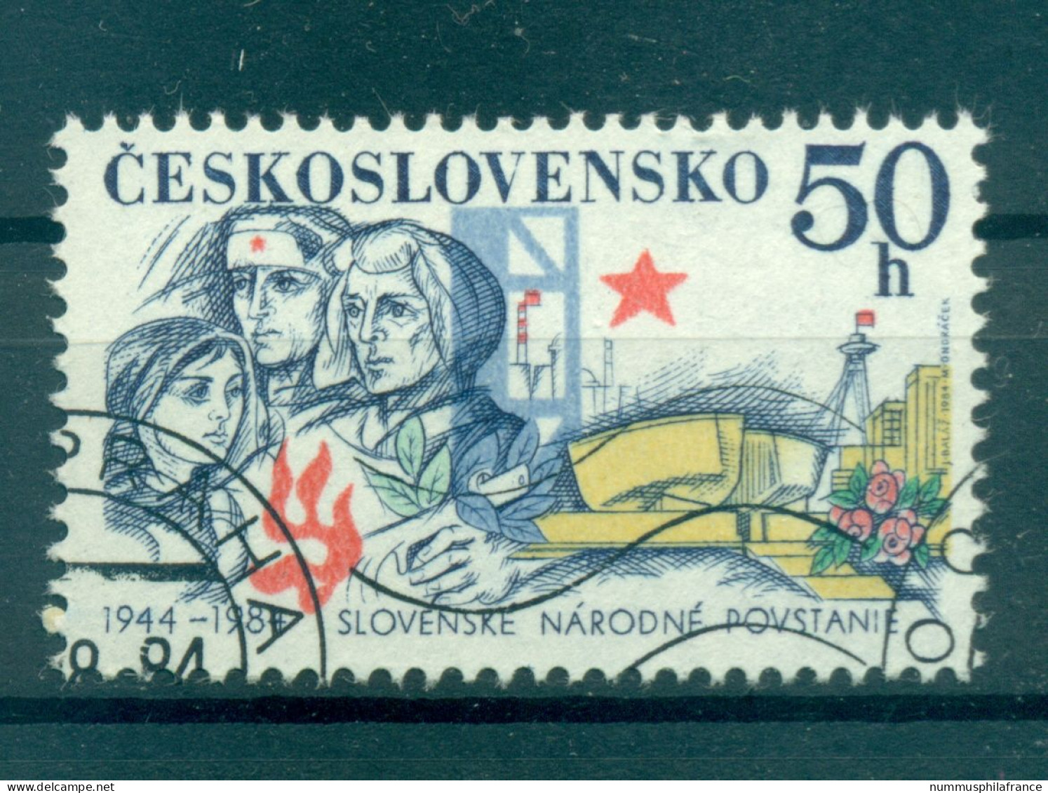 Tchécoslovaquie 1984 - Y & T N. 2598 - Insurrection Slovaque (Michel N. 2780) - Usados
