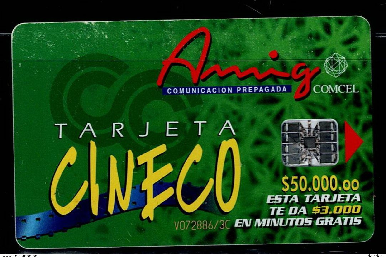 TT110-COLOMBIA PREPAID CHIP CARD - 2001 - USED - AMIGO - $ 50.000 - RARE - Colombie