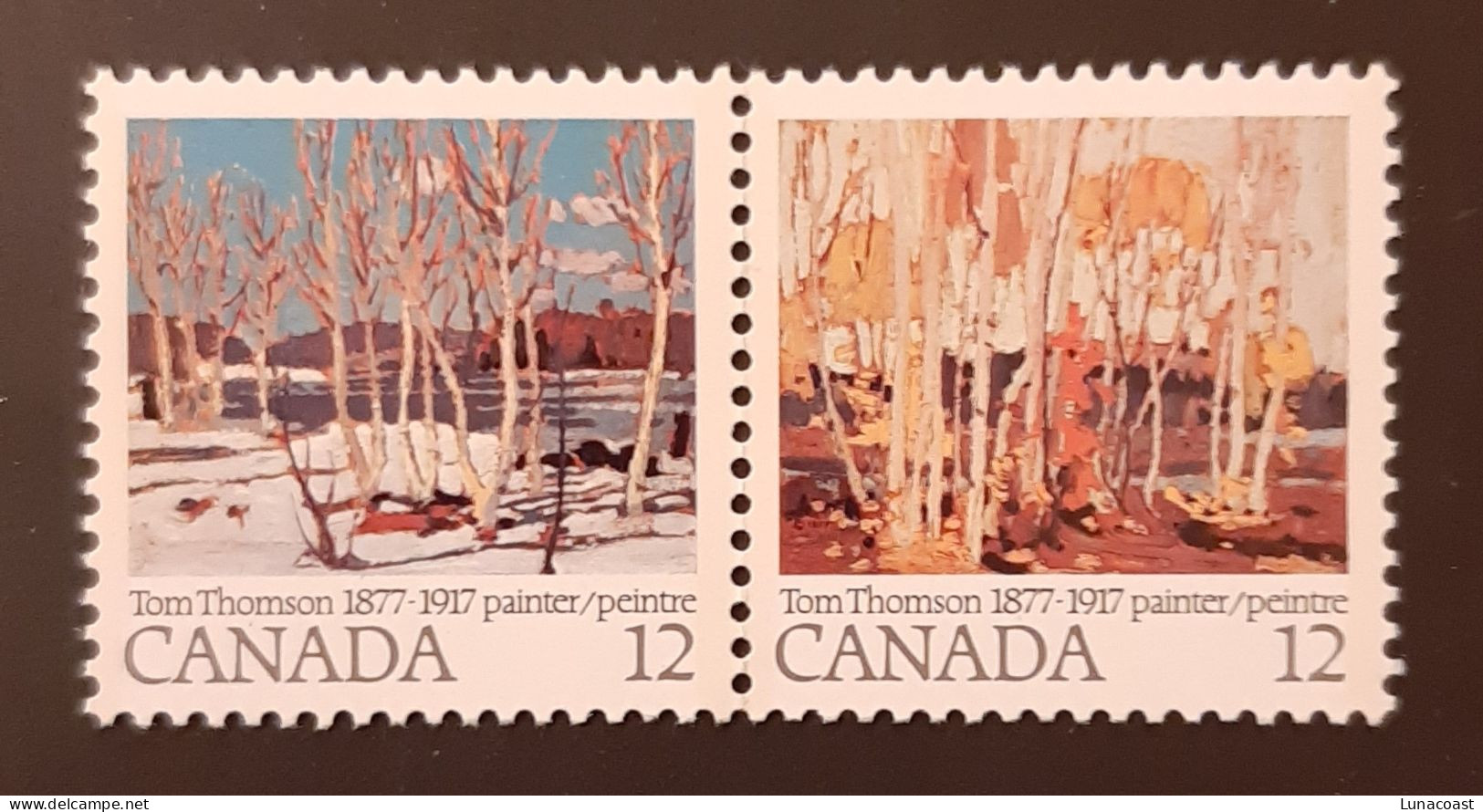 Canada 1977 MNH Sc #734a**   Se-tenant Pair Of 2 X 12c, Tom Thomson - Neufs