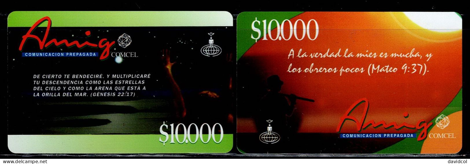 TT112-COLOMBIA PREPAID CARDS - 2004 - USED - AMIGO - $ 10.000 - BIBLE QUOTES - Colombie