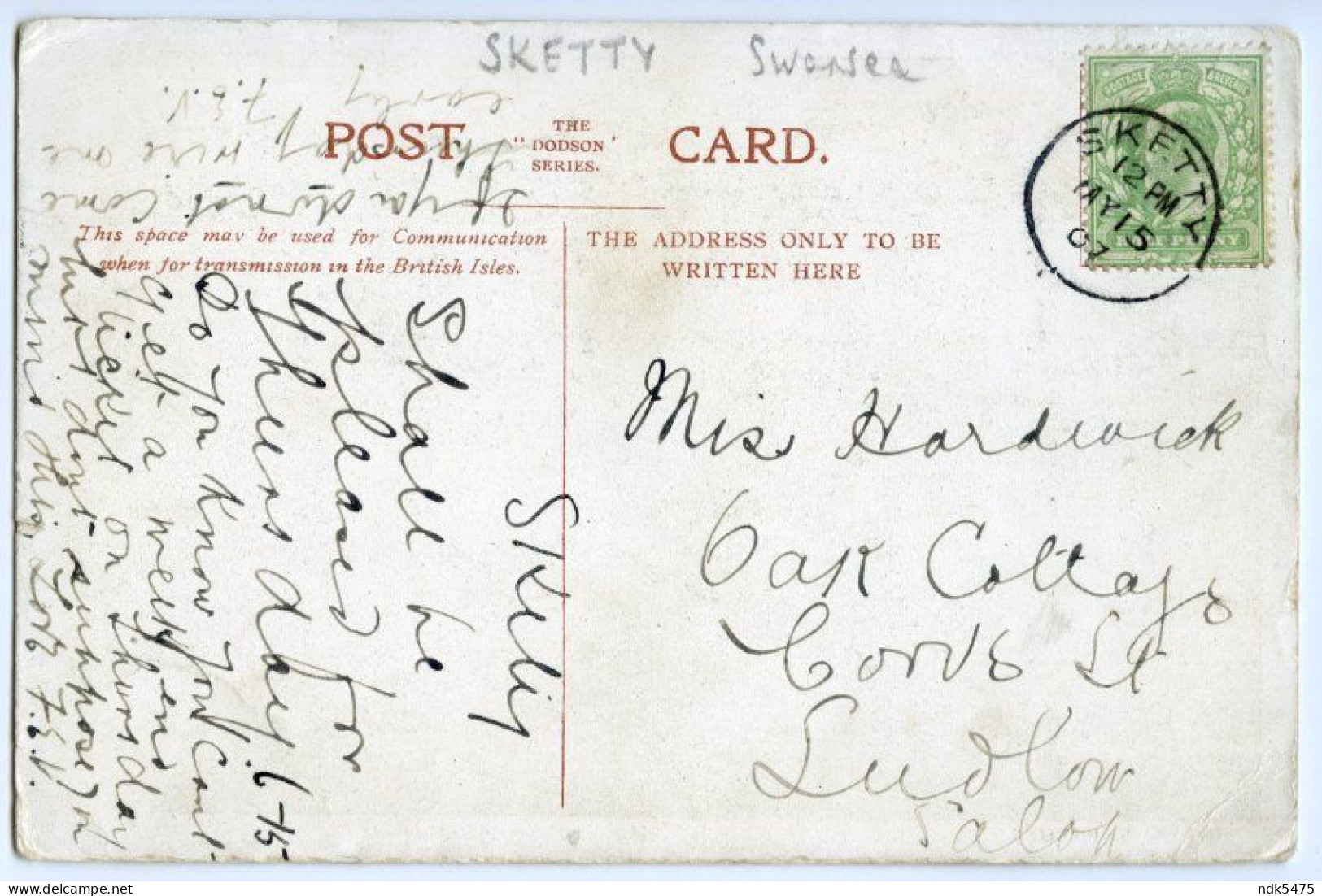 CARDIFF : ST. DAVID'S CATHEDRAL, NAVE / SKETTY CDS POSTMARK / LUDLOW, CORVE STREET, OAK COTTAGE (HARDWICK) - Glamorgan