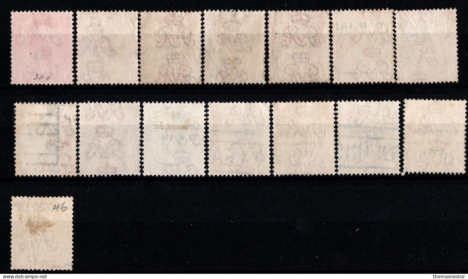 1922-1923 Dec - Jan Thom Blue Black Or Red Ink, With Fiscal Cancellation, Parcel Post And Commercial Cancel 47 In Total - Used Stamps