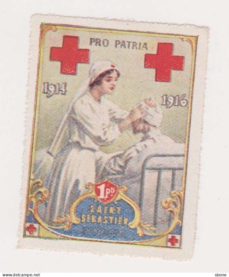 Vignette Militaire Delandre - Croix Rouge - Saint Sébastien - Red Cross