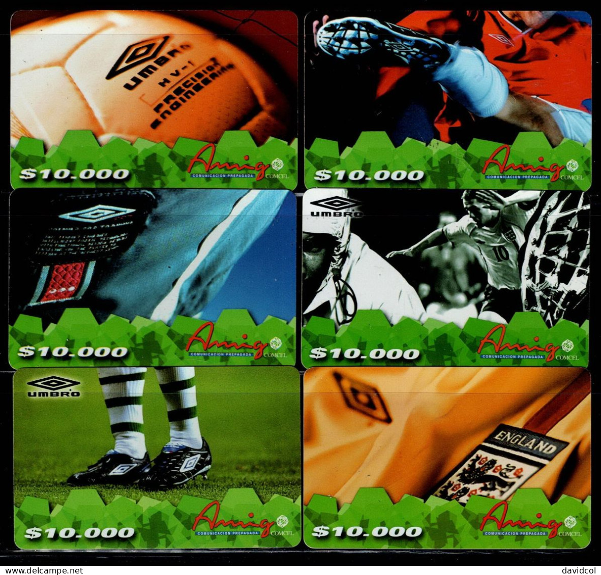 TT117-COLOMBIA PREPAID CARDS - 2004 - USED - AMIGO - $ 10.000 - UMBRO ADVERTISING (#1) - SOCCER - Colombia