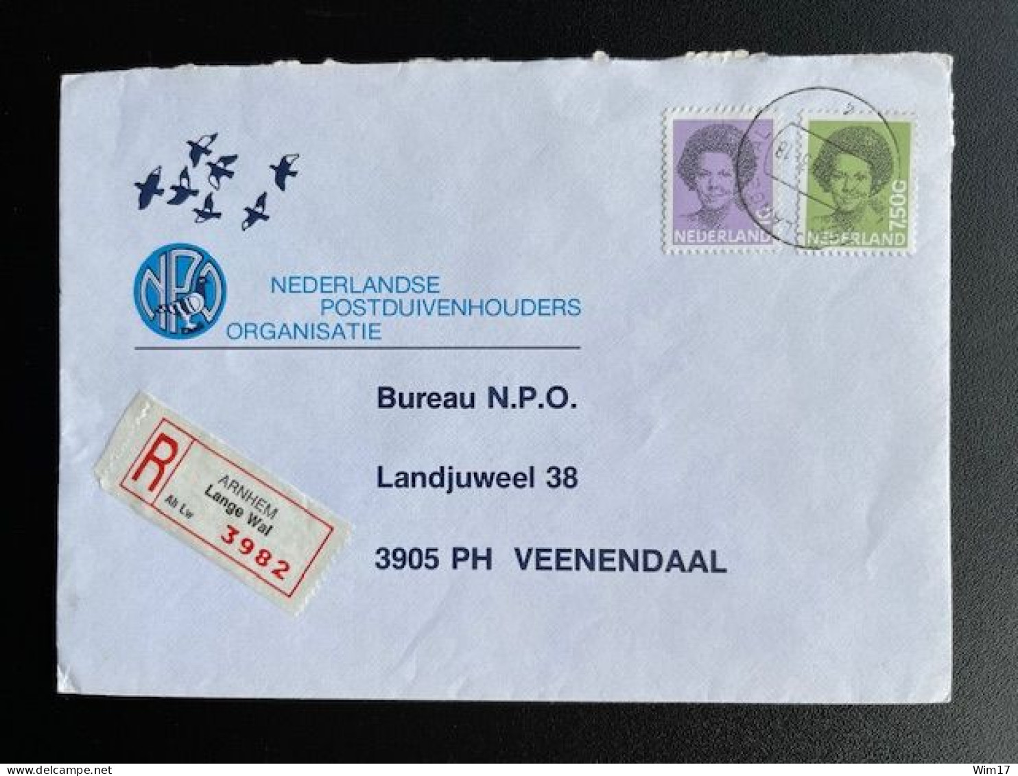 NETHERLANDS 1993 REGISTERED LETTER ARNHEM LANGE WAL TO VEENENDAAL 24-02?-1993 NEDERLAND AANGETEKEND - Brieven En Documenten