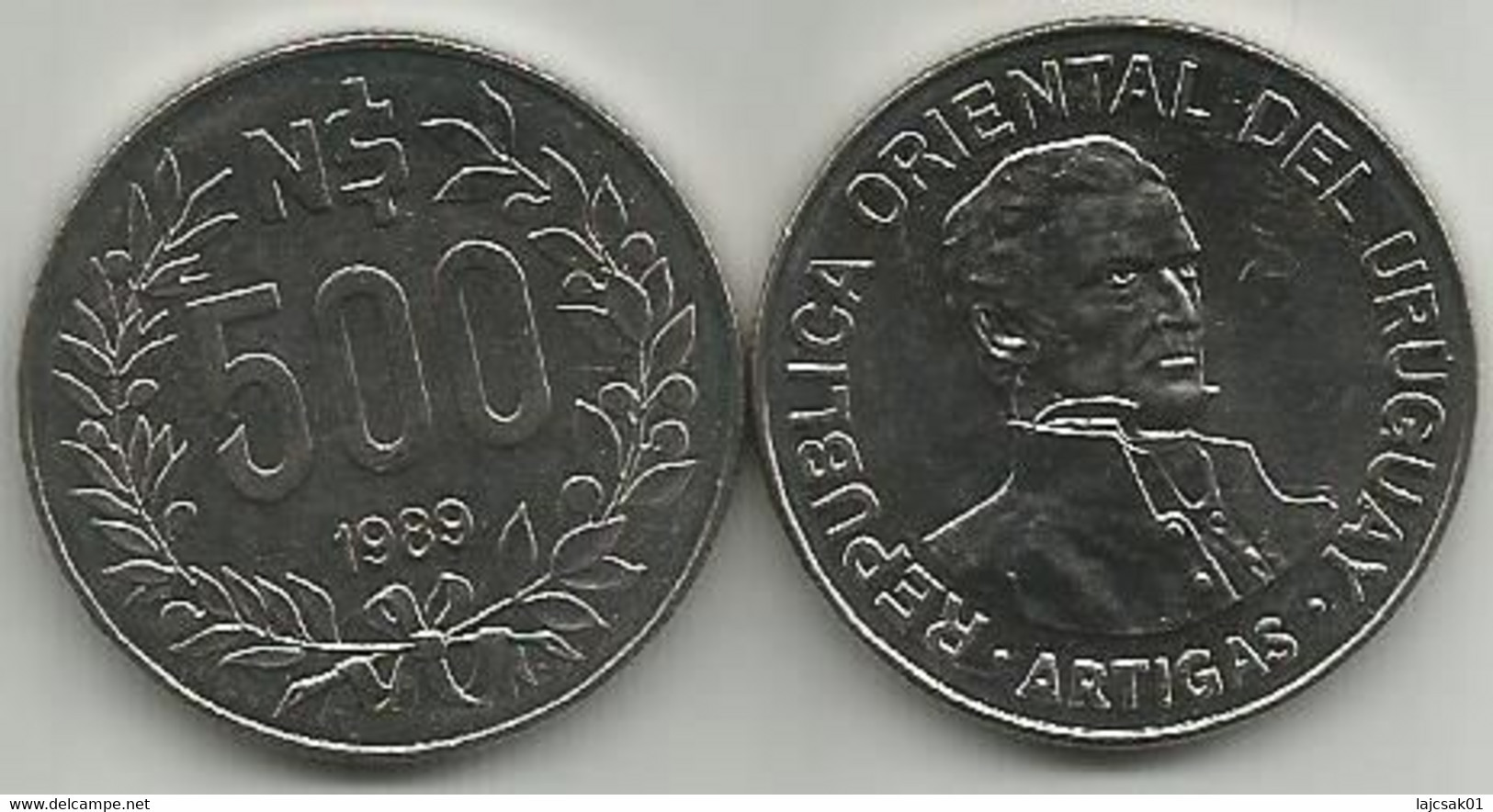 Uruguay  500 Nuevos Pesos 1989. - Uruguay