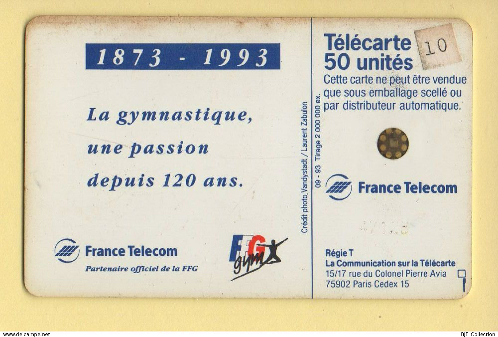 Télécarte 1993 : ELODIE LUSSAC / Gymnastique / 50 Unités / Numéro 47128 / 09-93 (voir Puce Et Numéro Au Dos) - 1993
