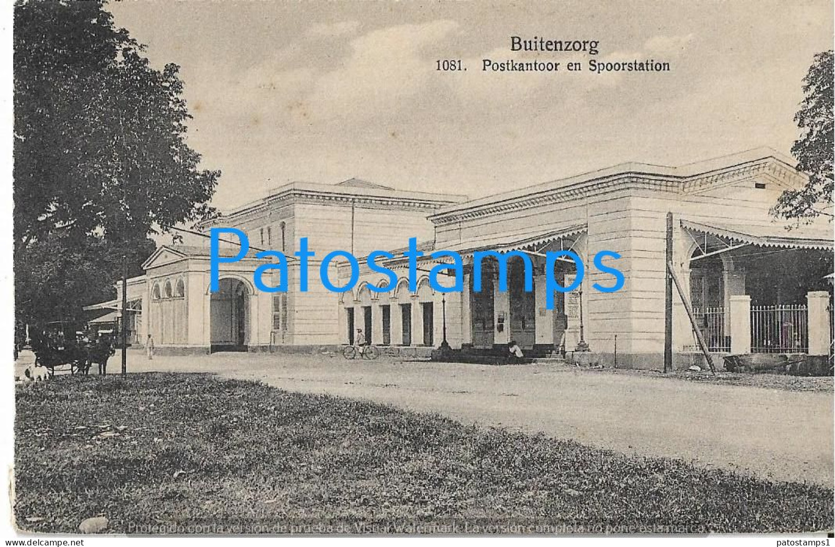 225653 INDONESIA BUITENZORG JAVA STATION TRAIN POSTAL POSTCARD - Indonesië