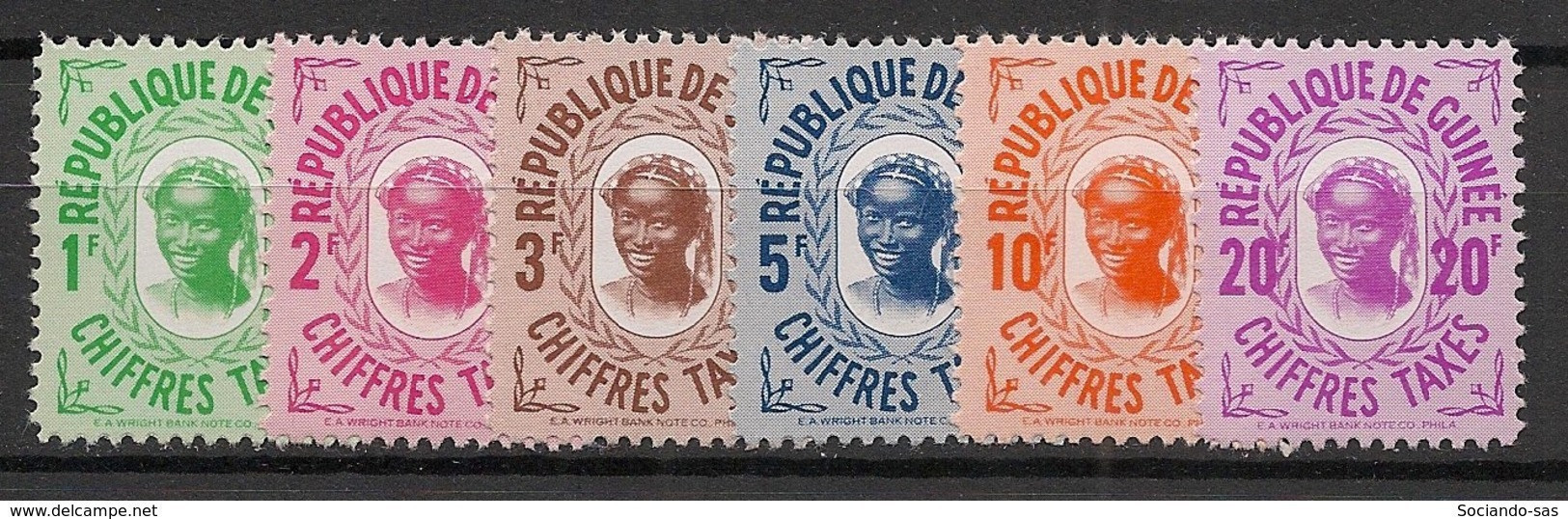 GUINEE - 1959 - Taxe TT N°YT. 7 à 12 - Série Complète - Neuf Luxe ** / MNH / Postfrisch - Guinée (1958-...)