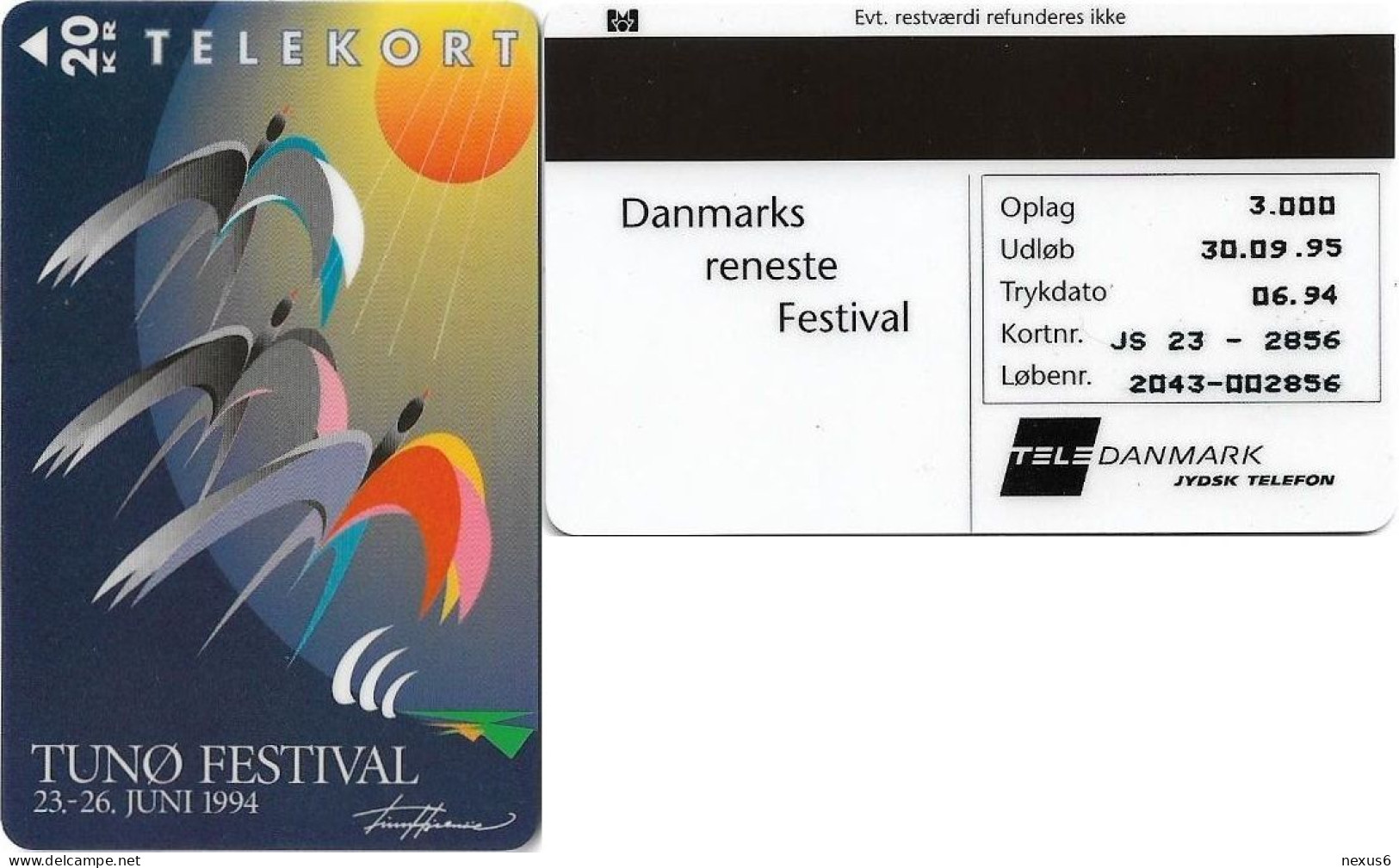 Denmark - Jydsk - Tunoe Festival 1994 - TDJS023A - 06.1994, 20kr, 3.000ex, Used - Danemark