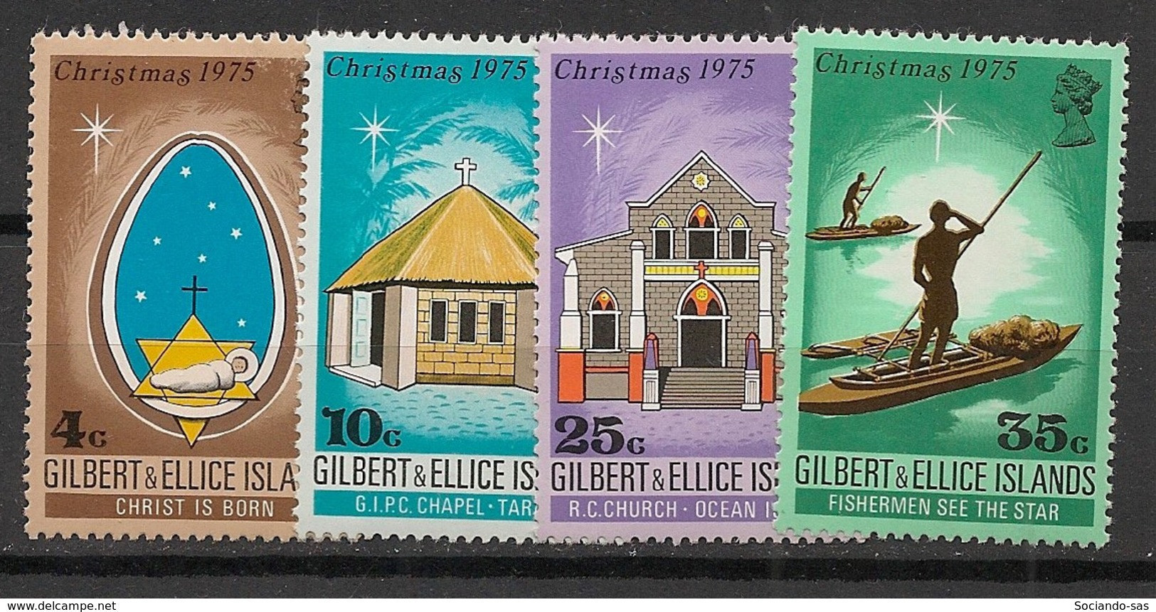 GILBERT & ELLICE - 1975 - N°YT. 244 à 247 - Noel - Neuf Luxe ** / MNH / Postfrisch - Gilbert & Ellice Islands (...-1979)