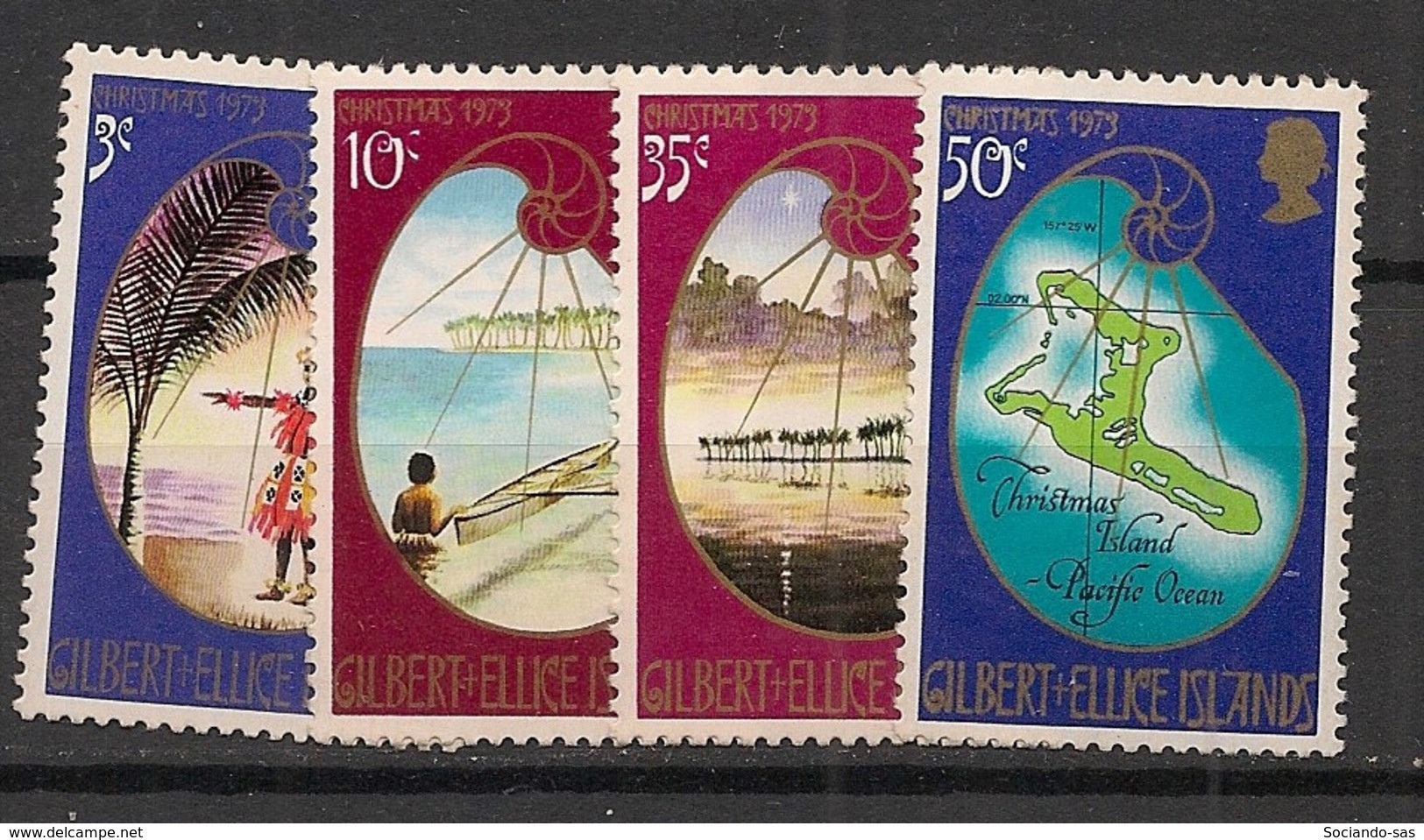 GILBERT & ELLICE - 1973 - N°YT. 207 à 210 - Noel - Neuf Luxe ** / MNH / Postfrisch - Gilbert- En Ellice-eilanden (...-1979)