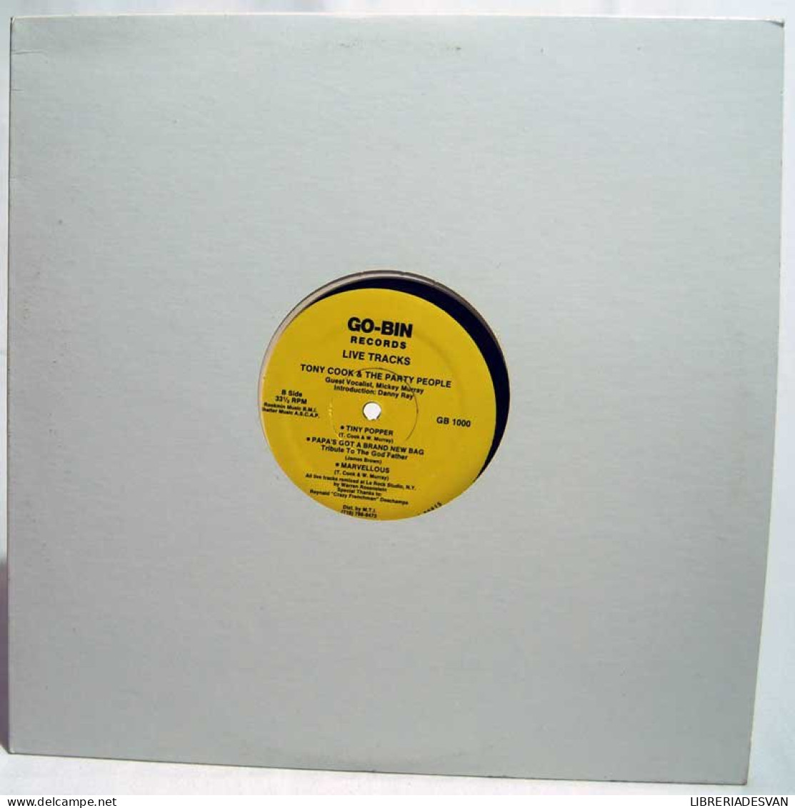 Tony Cook & The Party People - On The Floor 1991 / Live Tracks. Maxi Single - 45 Rpm - Maxi-Single