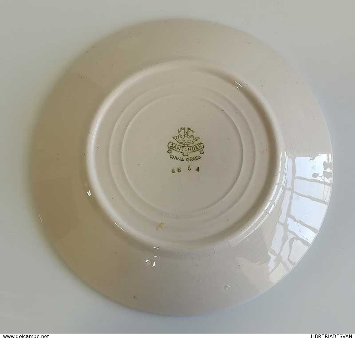 Antiguo Plato De Postre De Porcelana China Opaca De La Ibero Tanagra De Santander - Otros & Sin Clasificación