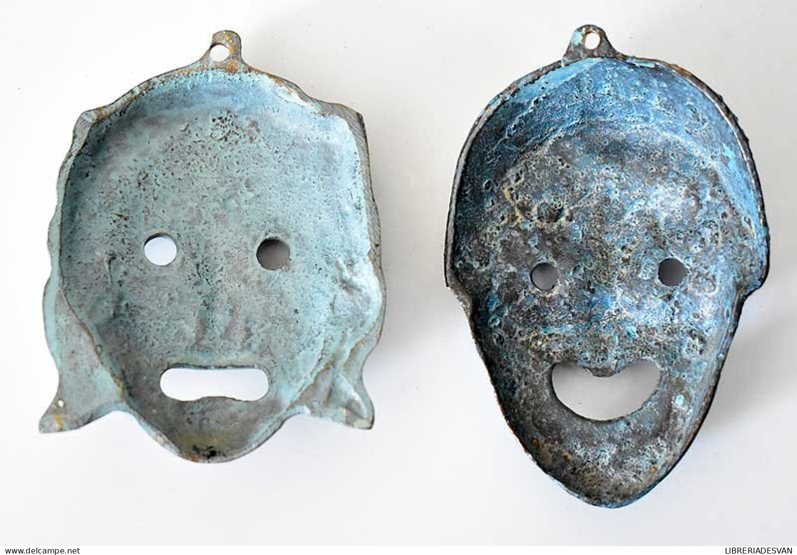 Pareja De Máscaras De Bronce Teatro Griego Tradicional - Pop Art