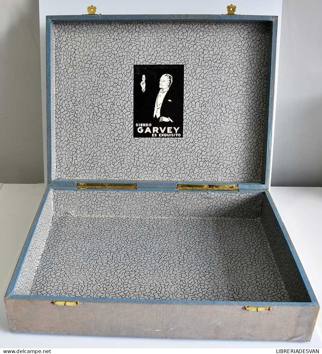 Caja De Madera Forrada En Tela Vinos Garvey Jerez Vacía - Scatole/Bauli