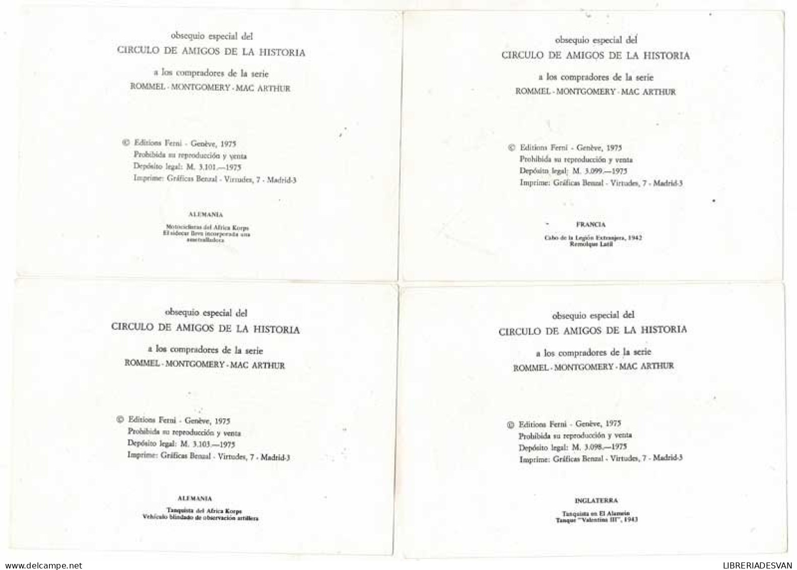 Colección De 9 Láminas Tamaño Postal Uniformes Militares. Ferni 1974-1975 - Other & Unclassified